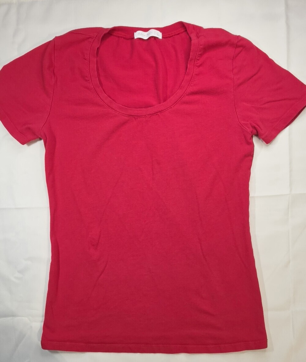 Active Basic Scoop Neck Short Sleeve T Shirt Size Large In Red Sku 0364